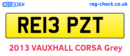 RE13PZT are the vehicle registration plates.