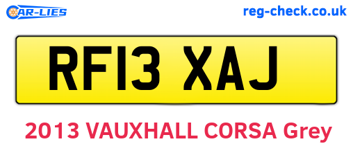 RF13XAJ are the vehicle registration plates.