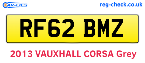 RF62BMZ are the vehicle registration plates.
