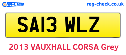 SA13WLZ are the vehicle registration plates.