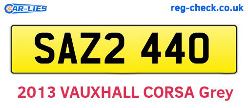 SAZ2440 are the vehicle registration plates.