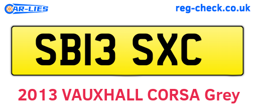SB13SXC are the vehicle registration plates.