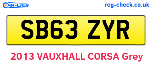 SB63ZYR are the vehicle registration plates.