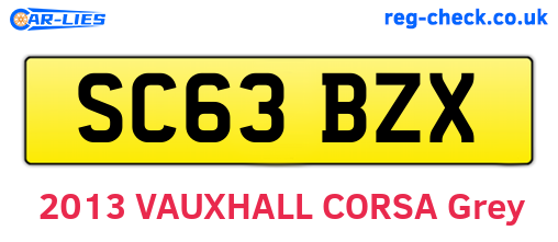 SC63BZX are the vehicle registration plates.