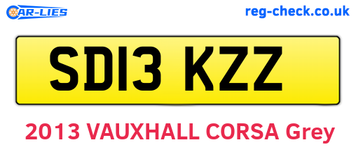 SD13KZZ are the vehicle registration plates.