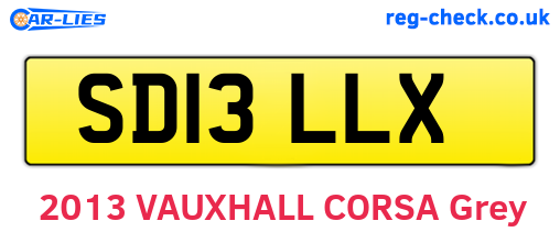 SD13LLX are the vehicle registration plates.
