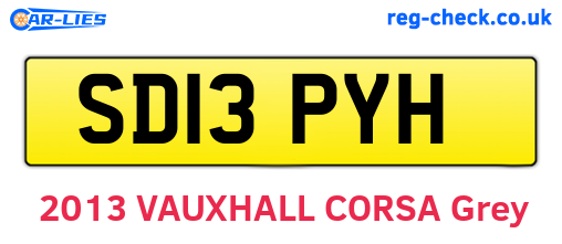 SD13PYH are the vehicle registration plates.