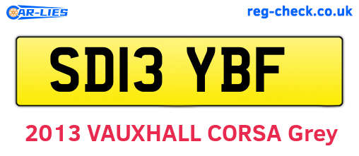SD13YBF are the vehicle registration plates.