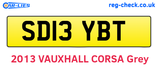 SD13YBT are the vehicle registration plates.