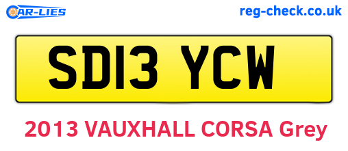 SD13YCW are the vehicle registration plates.