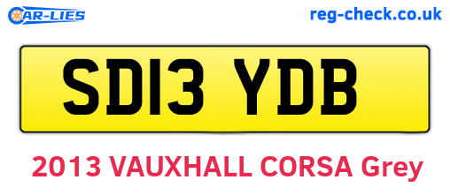 SD13YDB are the vehicle registration plates.