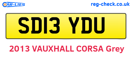 SD13YDU are the vehicle registration plates.