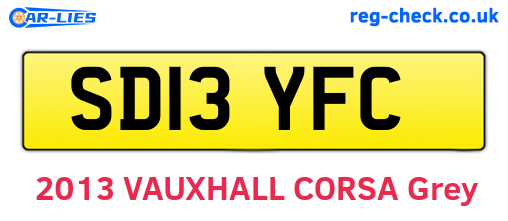 SD13YFC are the vehicle registration plates.