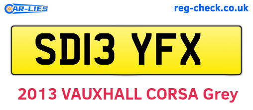SD13YFX are the vehicle registration plates.