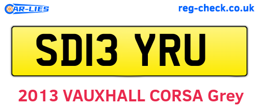 SD13YRU are the vehicle registration plates.