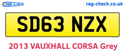 SD63NZX are the vehicle registration plates.
