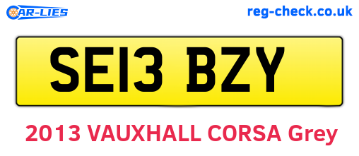 SE13BZY are the vehicle registration plates.