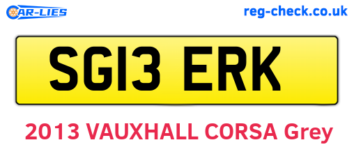 SG13ERK are the vehicle registration plates.