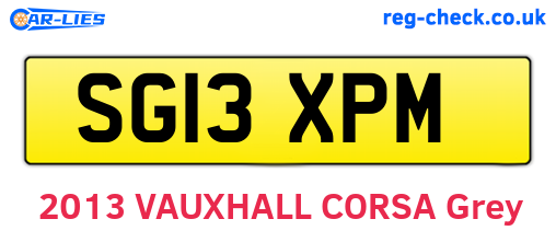 SG13XPM are the vehicle registration plates.