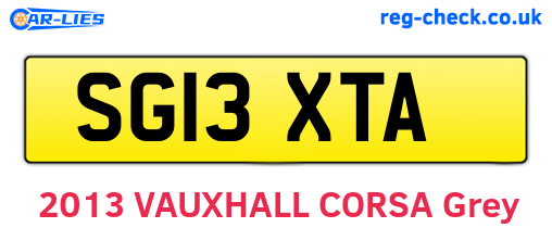 SG13XTA are the vehicle registration plates.