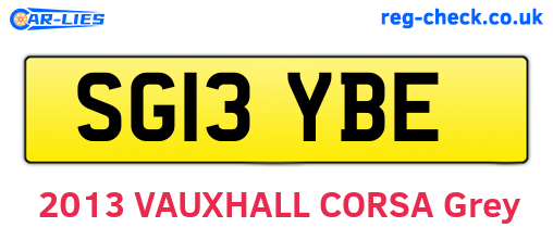 SG13YBE are the vehicle registration plates.