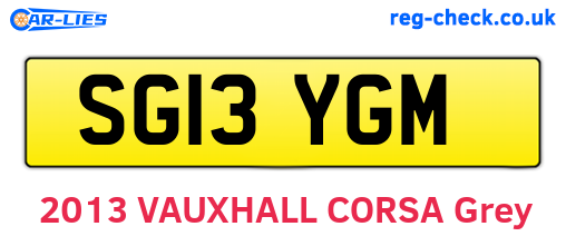 SG13YGM are the vehicle registration plates.