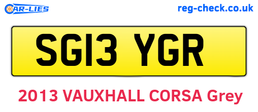 SG13YGR are the vehicle registration plates.