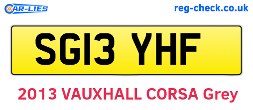 SG13YHF are the vehicle registration plates.