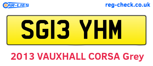 SG13YHM are the vehicle registration plates.