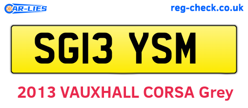 SG13YSM are the vehicle registration plates.