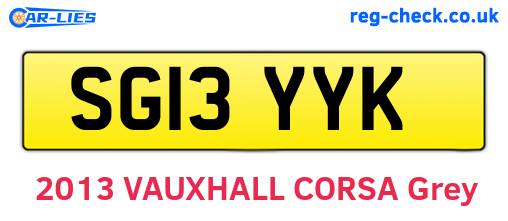 SG13YYK are the vehicle registration plates.
