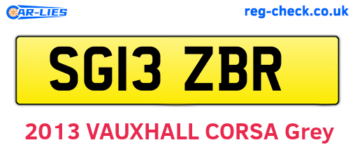 SG13ZBR are the vehicle registration plates.