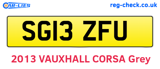 SG13ZFU are the vehicle registration plates.