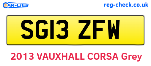 SG13ZFW are the vehicle registration plates.