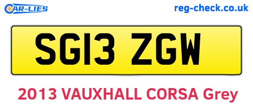 SG13ZGW are the vehicle registration plates.