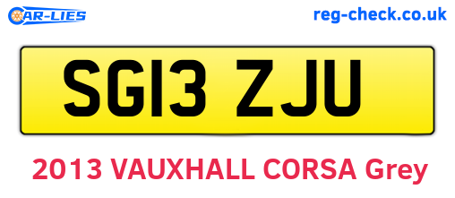 SG13ZJU are the vehicle registration plates.
