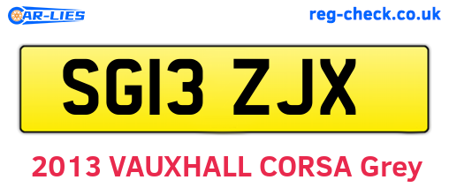 SG13ZJX are the vehicle registration plates.