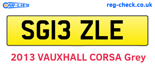SG13ZLE are the vehicle registration plates.