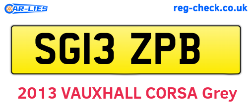 SG13ZPB are the vehicle registration plates.