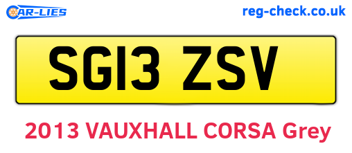 SG13ZSV are the vehicle registration plates.
