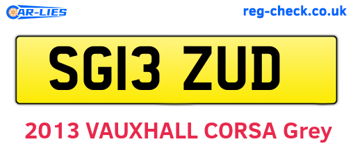 SG13ZUD are the vehicle registration plates.
