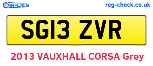 SG13ZVR are the vehicle registration plates.