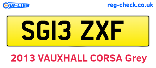 SG13ZXF are the vehicle registration plates.