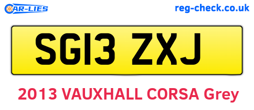 SG13ZXJ are the vehicle registration plates.