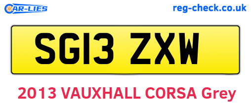 SG13ZXW are the vehicle registration plates.