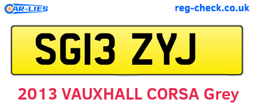 SG13ZYJ are the vehicle registration plates.