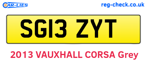 SG13ZYT are the vehicle registration plates.