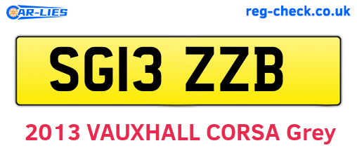 SG13ZZB are the vehicle registration plates.