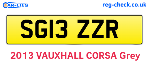 SG13ZZR are the vehicle registration plates.