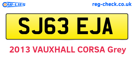 SJ63EJA are the vehicle registration plates.